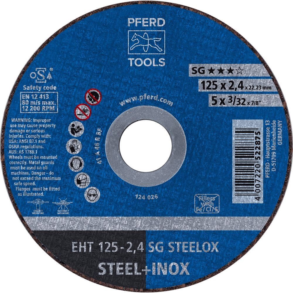 PFERD Trennscheibe A46RSG Edelstahl 125x2,4mm gerade