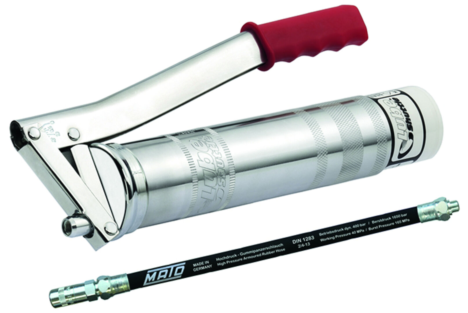 MATO Lube-Shutle Fettpresse mit 300mm Schlauch & Mundstück