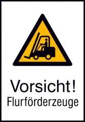 Warnschild Flurförderzeuge Alu geprägt 262x371mm