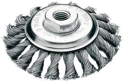 LESSMANN Kegelbürste Stahldraht 115x12mm gezopft 0,5mm