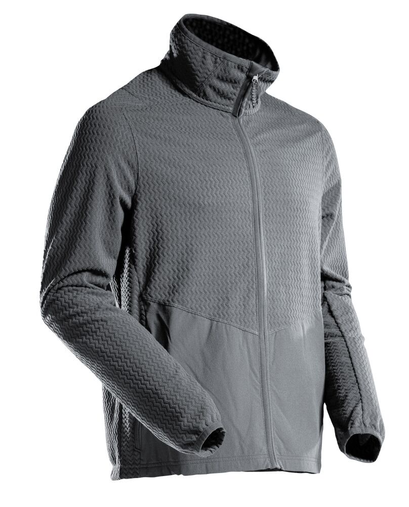 MASCOT Microfleece-Pullover Customized Gr. L anthrazitgrau mit RV 22803-639