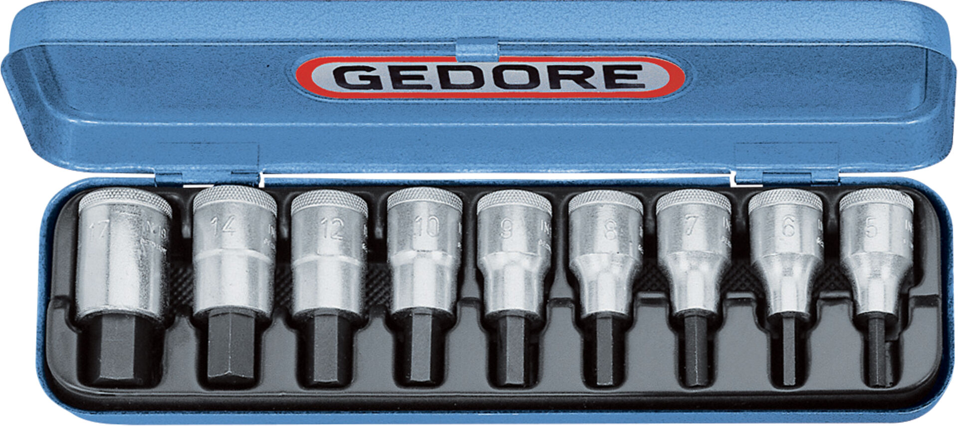 GEDORE Schraubendreher-Set 1/2" 9-tlg. i- 6kt 5-17mm IN 19 Pm 6156250