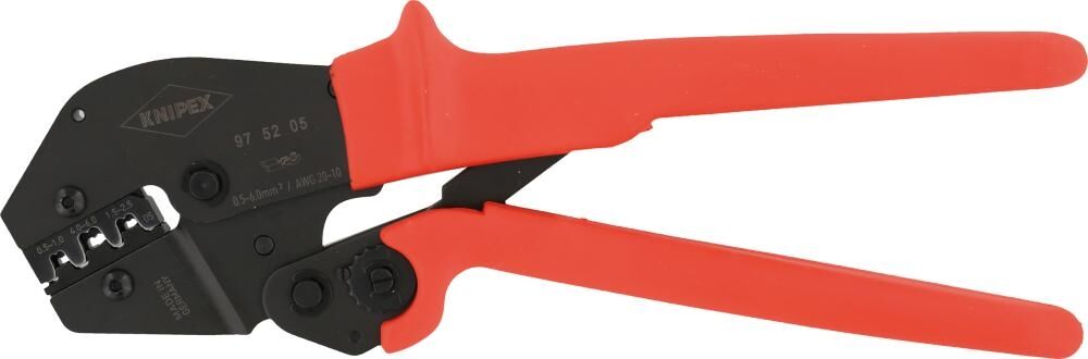 KNIPEX Crimpzange 250mm auch für 2-Handbedienung Kunststoff-Hülle brüniert 97 52 05
