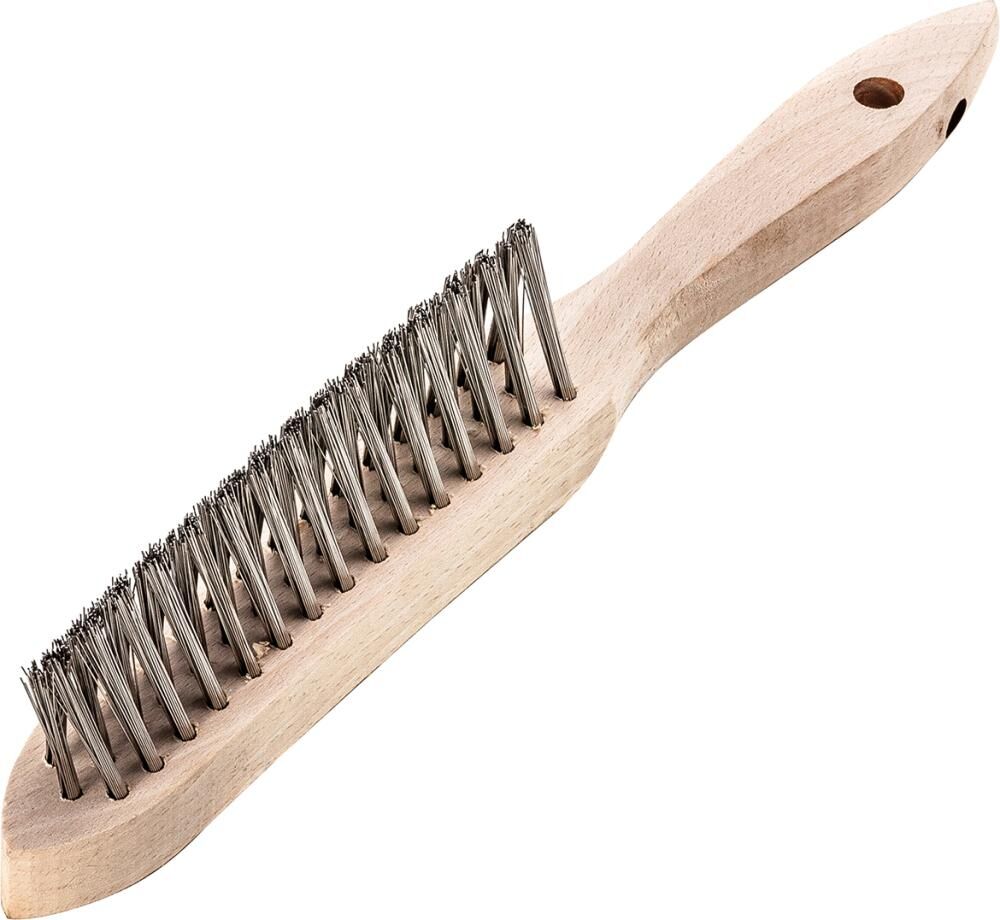 LESSMANN Kehlnahtbürste Edelstahl glatt 3-reihig 0,3mm