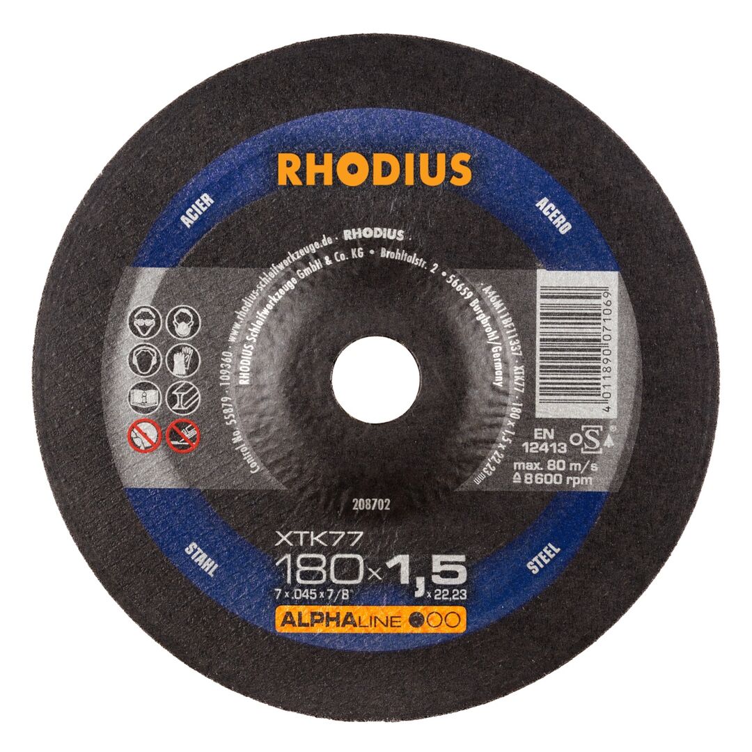 RHODIUS Trennscheibe XTK77 180x1,5mm gekr.