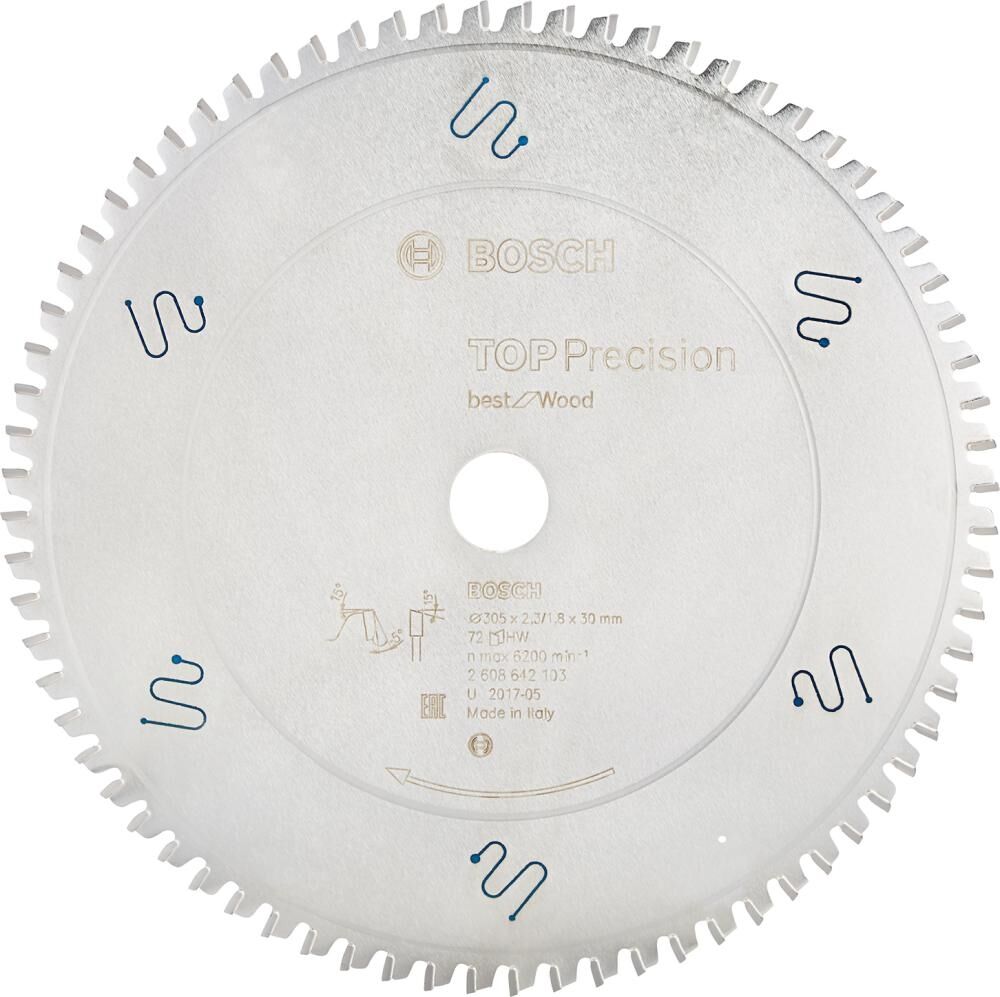 BOSCH Kreissägeblatt Top Precision 305x30mm 72Z WZ