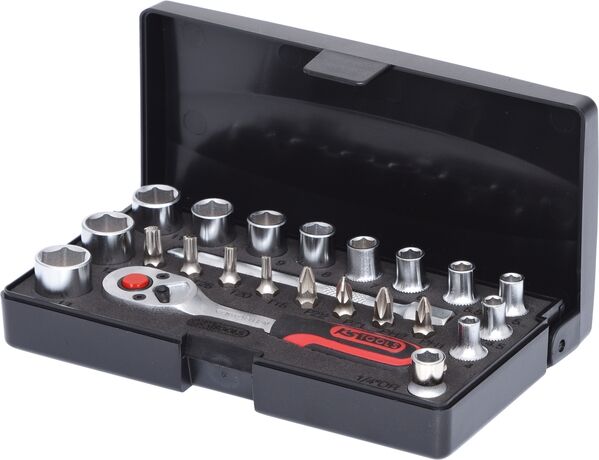 KS TOOLS Steckschlüssel Set 1/4" + 3/8" + 1/2" 195-teilig ChromePlus