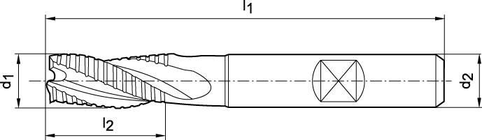 FORMAT Dreischneiderfräser 12,00mm Typ NF DIN844K HSSE TiAlN
