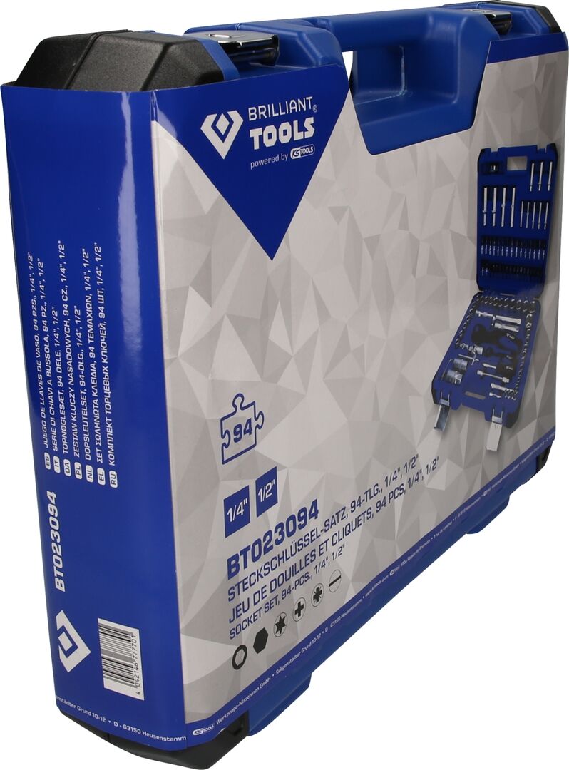BRILLIANT TOOLS Steckschlüssel Set 1/4" 1/2" 94-teilig