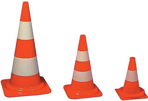 Leitkegel rot/weiß 500mm