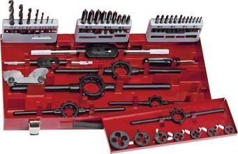 FORMAT Gewindeschneidwerkzeug Set M3-M12 HSS mit Schneideisen & Bohrer
