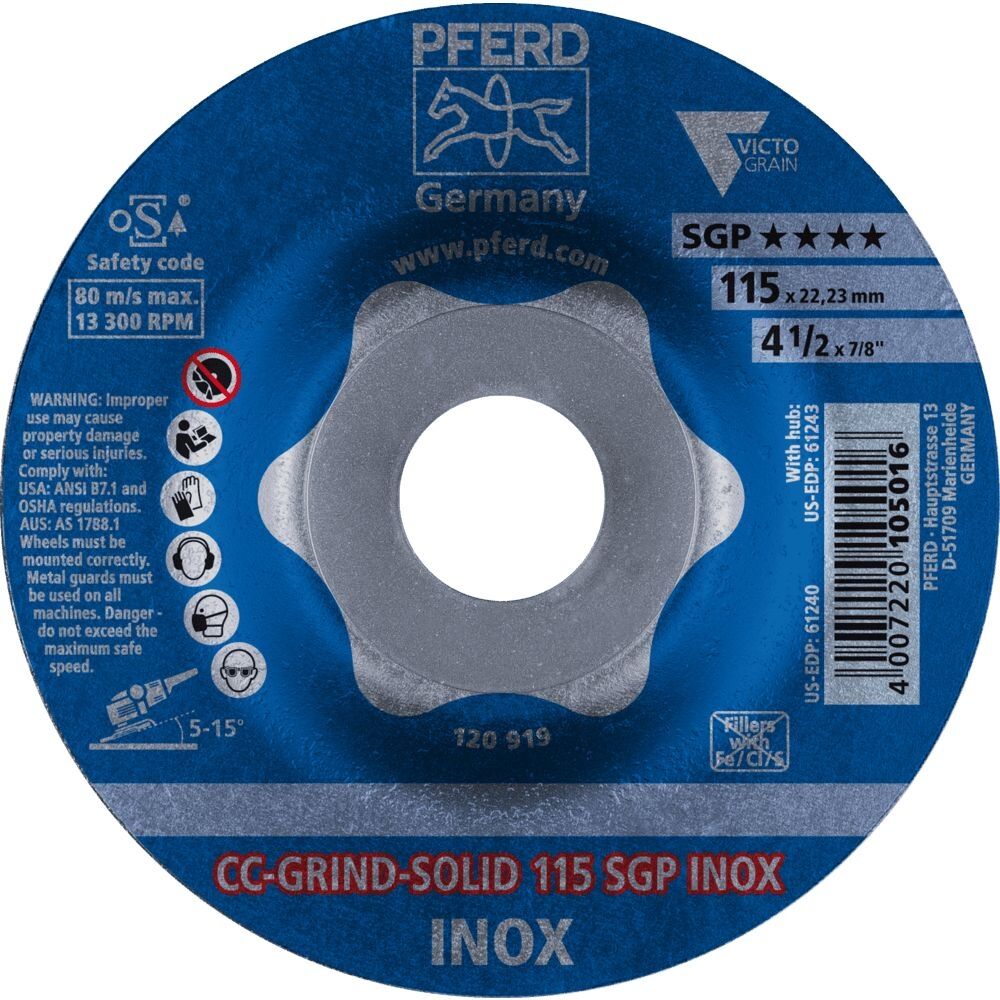 PFERD Schleifscheibe CC-Grind-Solid SGP INOX 115mm