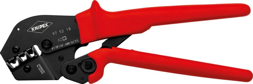 KNIPEX Crimpzange 250mm auch für Zweihandbedienung Kunststoff überzogen brüniert 97 52 18