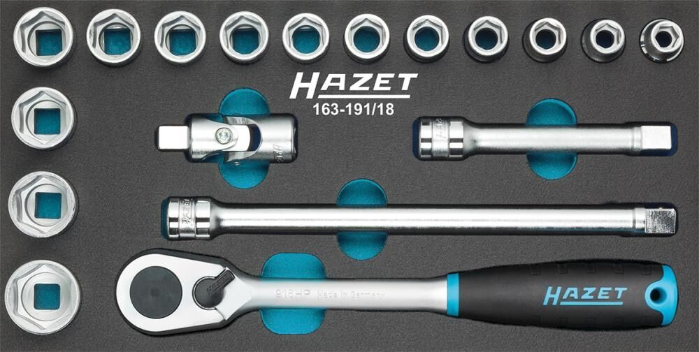 HAZET Werkzeugmodul Steckschlüssel 1/2" 18-teilig 163-191/18