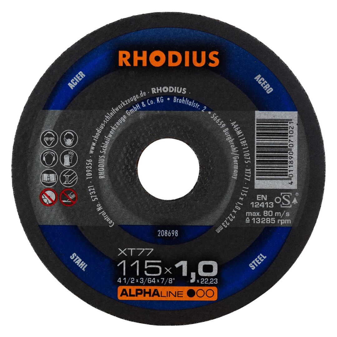 RHODIUS Trennscheibe XT77 115x1,0mm gerade