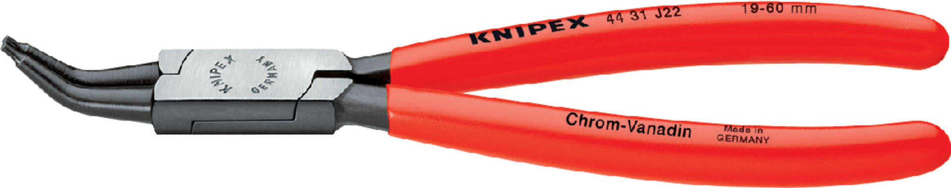 KNIPEX 44 31 J12 Sicherungsringzange für Innenr. in Bohr. 45° atrA 140mm