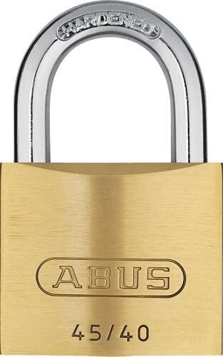 ABUS Messing-Hängeschloss 45/40 mit gehärtetem Bügel Steckbügel leichte Ausführung