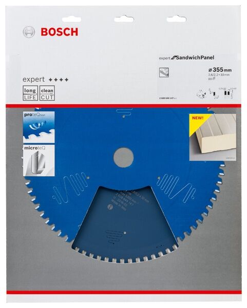 BOSCH Kreissägeblatt HW Expert Sandwich Panel 355x30x2,6 80T