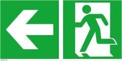 Fluchtwegschild Rettungszeichen 400x200mm Folie Rettungsweg links