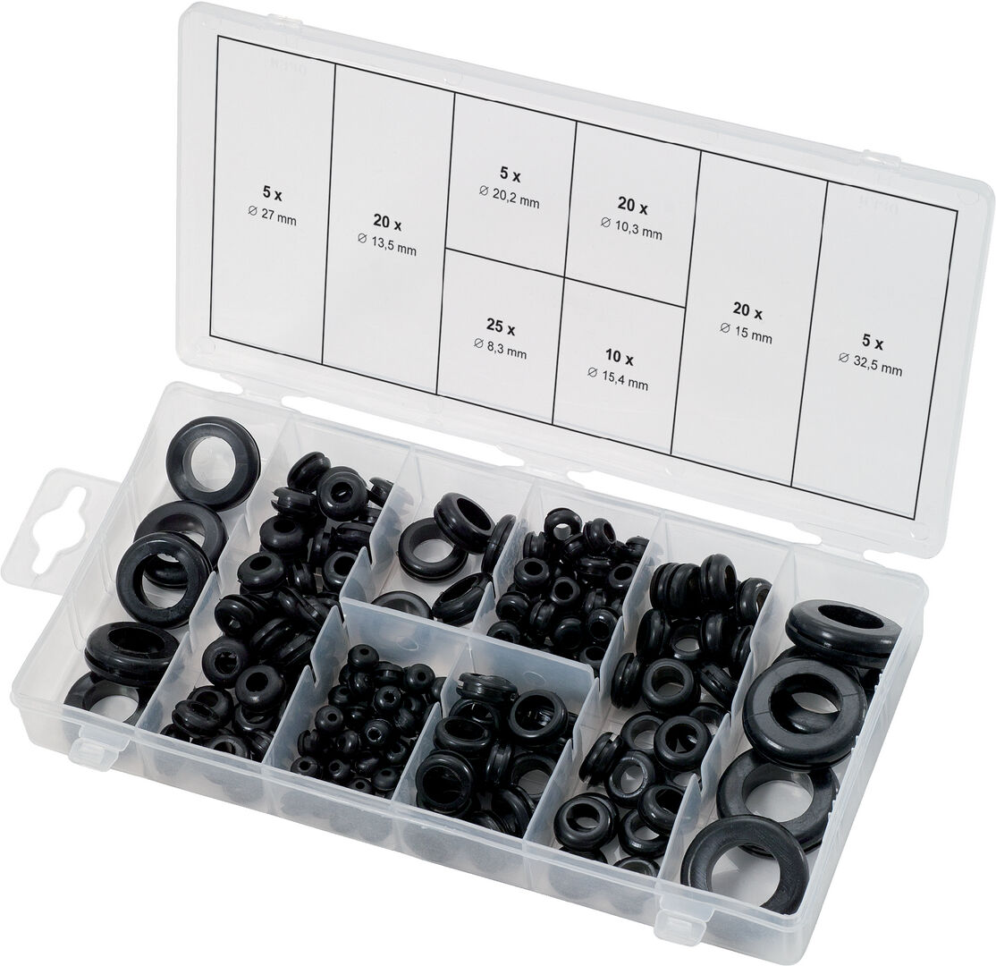 KS TOOLS Sortiment Gummi-Durchgangstüllen 110-teilig