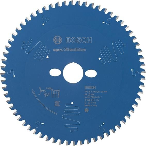 BOSCH Kreissägeblatt HW Expert fürAlu 216x30x2,6 64T