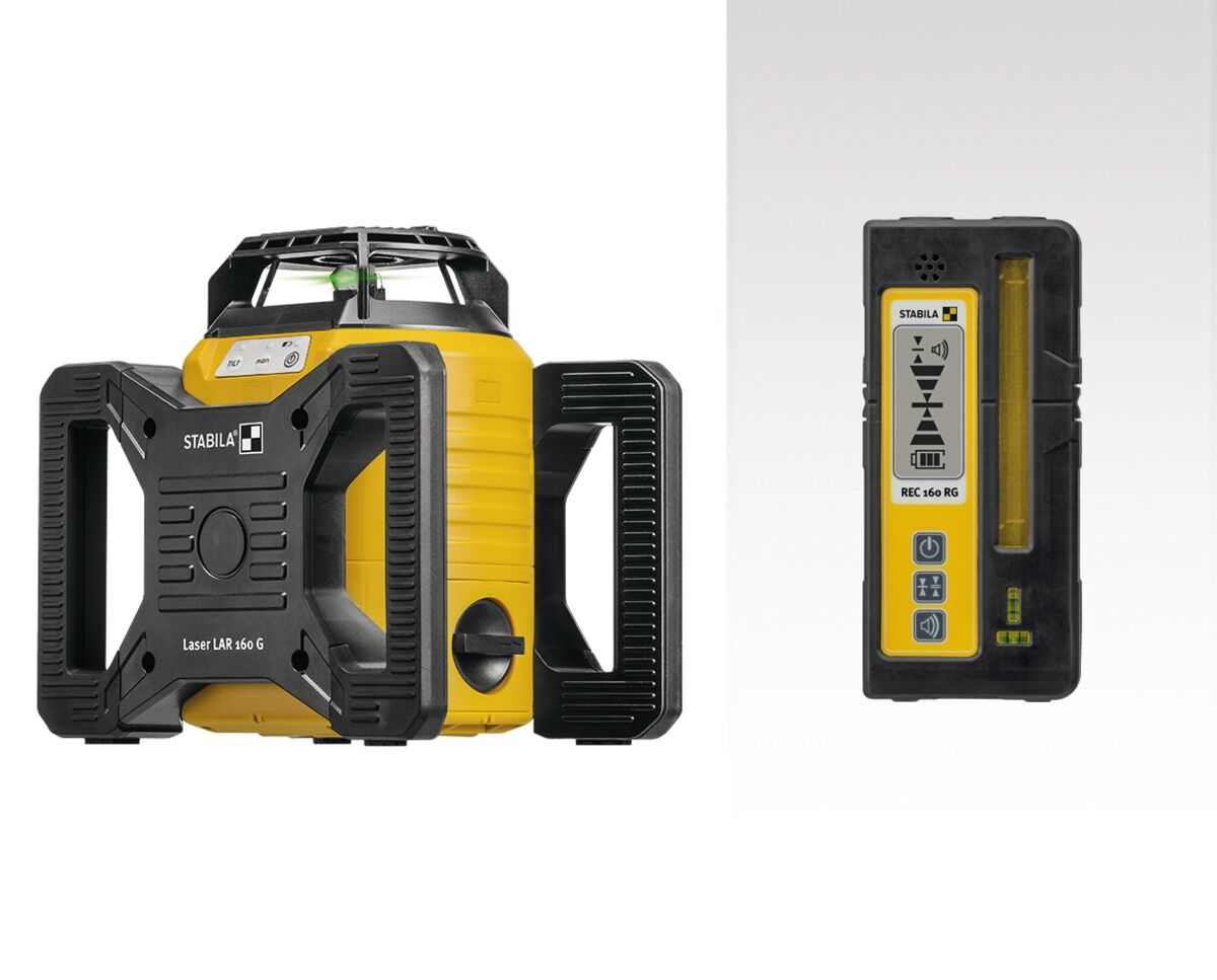 STABILA Rotationslaser Set LAR 160 G 4-teilig inkl. Koffer Receiver Zielplatte