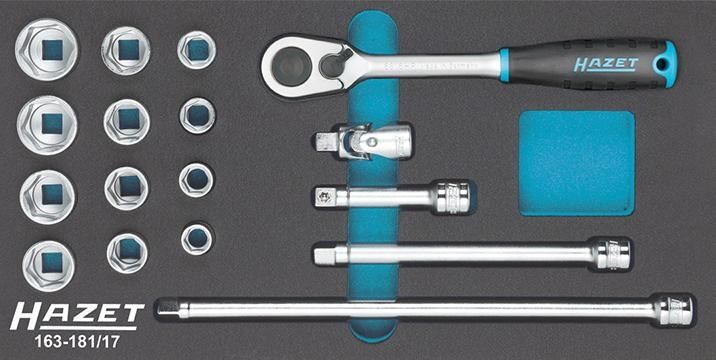HAZET Werkzeugmodul Steckschlüssel 3/8" 17-teilig 163-181/17