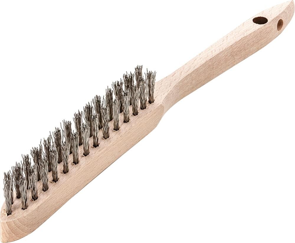 LESSMANN Handdrahtbürste Edelstahl gewellt 0,35mm 2-reihig