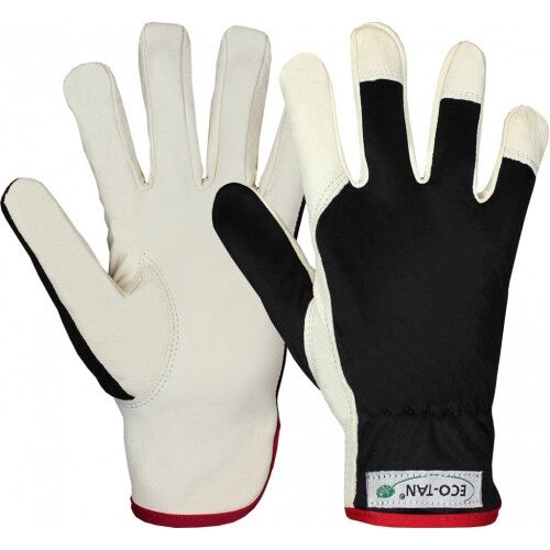 HASE Lederhandschuhe Driver Eco-Tan Gr. 9 Nappa schwarzer Rücken