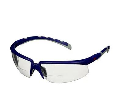 3M Schutzbrille Solus integrierter Lesebereich +2,0 blau/graue Bügel Steckbügel S2020AF-BLU