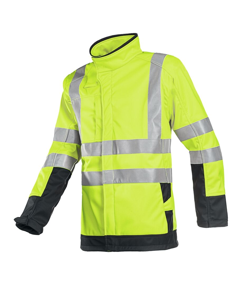 SIOEN Warnschutz Softshelljacke PLAYFORD Multinorm Gr. L leuchtgelb/marine