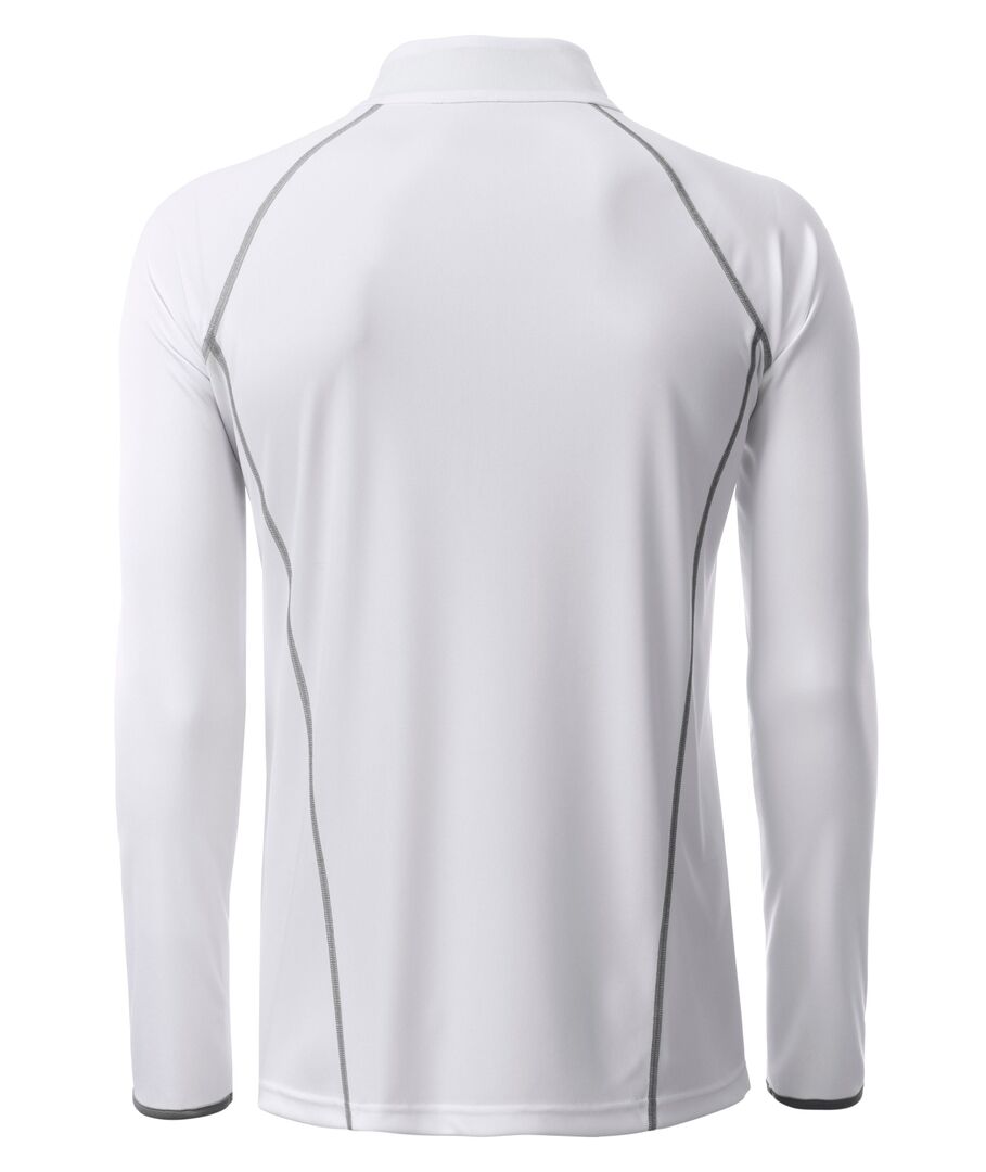JAMES & NICHOLSON Langarmshirt Sport Gr. XXL white/silver JN498
