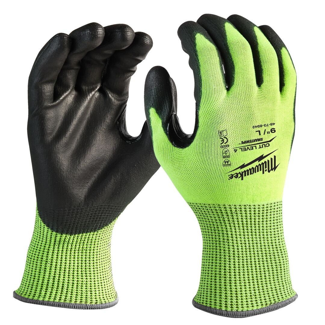 MILWAUKEE Schnittschutzhandschuhe Hi-Vis Klasse 4/D Gr. 9 L