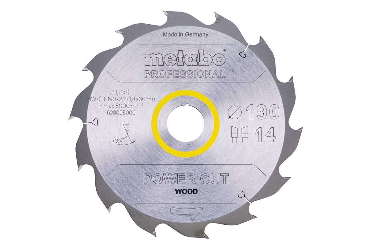 METABO HW Kreissägeblatt 190x30 14 WZ
