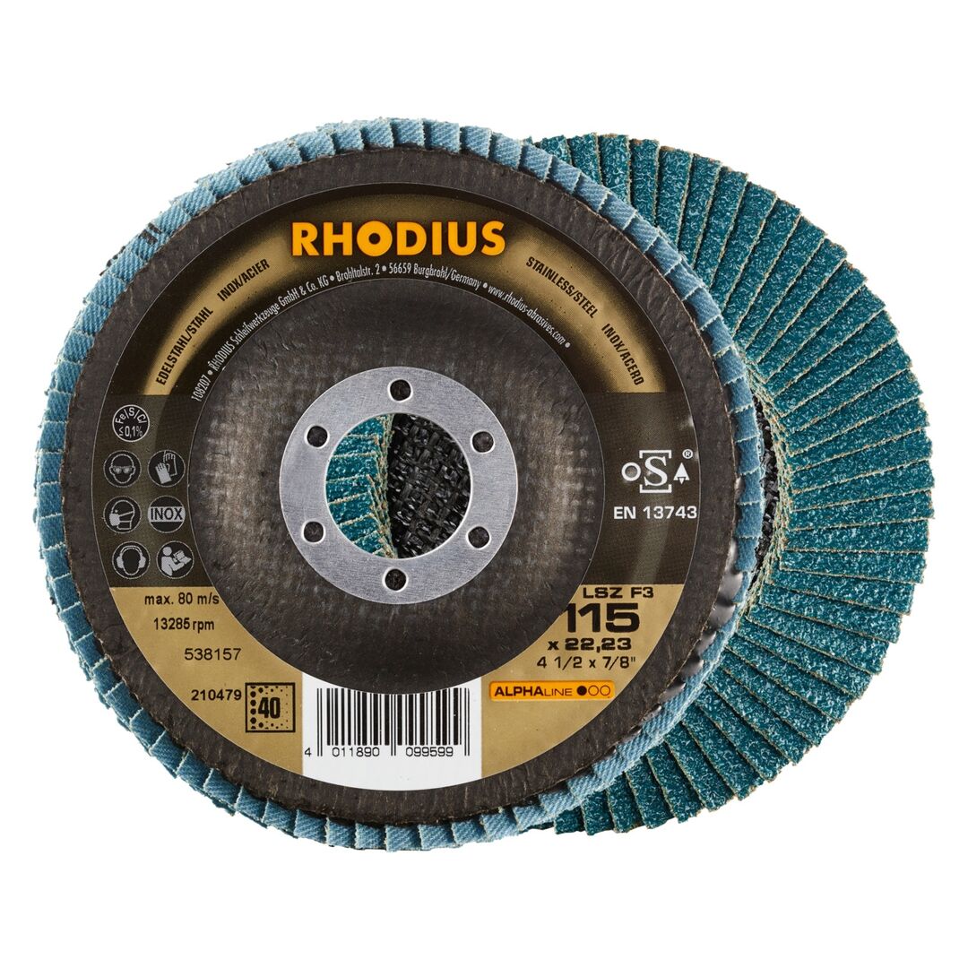 RHODIUS Lamellenschleifscheibe LSZ F3 115mm K40