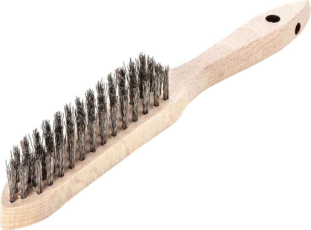 LESSMANN Handdrahtbürste rostfrei gewellt 0,35mm 4-reihig