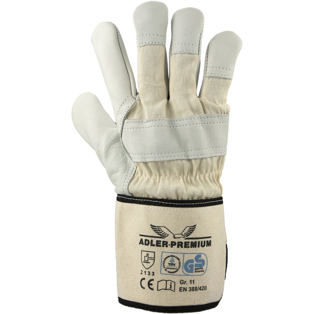 ASATEX Lederhandschuhe ADLER Premium Gr. 11 EN 388 natur Rindleder 2.2.4.3
