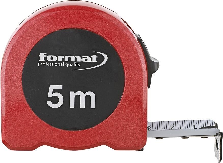 FORMAT Taschenbandmaß Aluminium 5m x 25mm weiß