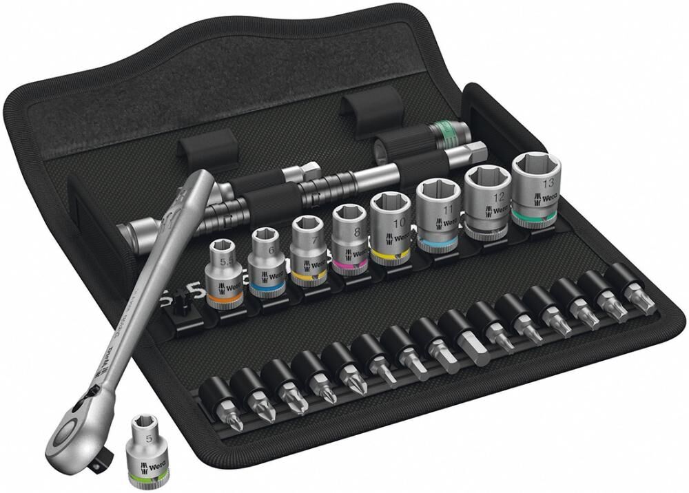 WERA Metall-Knarrensatz mit Umschalthebel 1/4" Antrieb 8100 SA 8 Zyklop metrisch