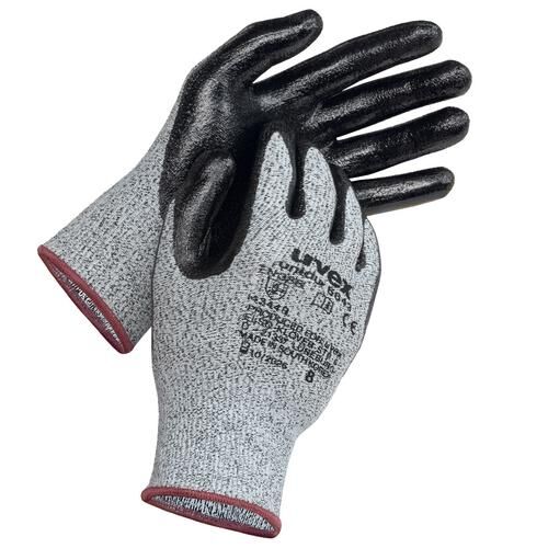 UVEX Schnittschutzhandschuhe Gr. 9 unidur 6643 Nitril grau/schwarz 6031.4