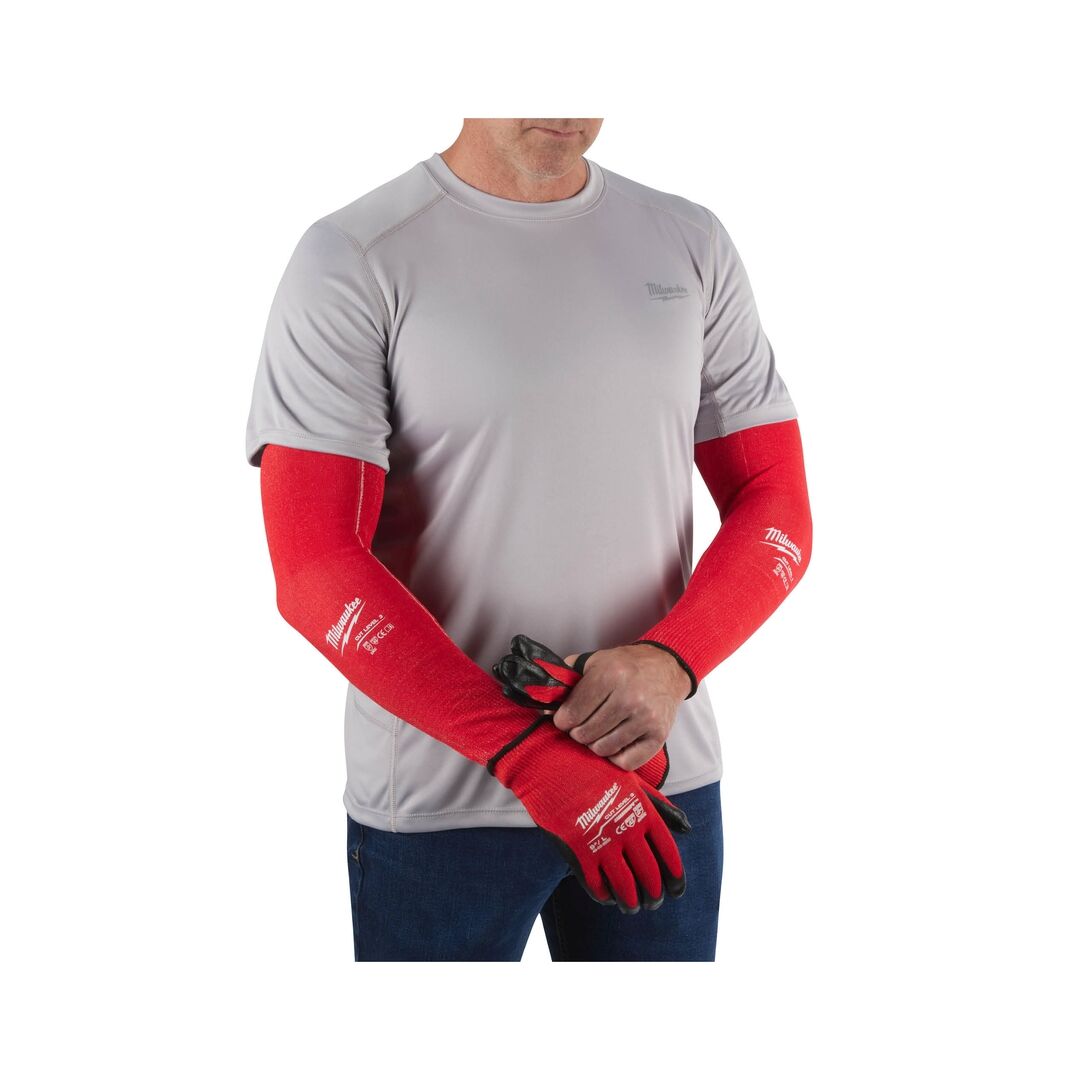 MILWAUKEE Arm-Schnittschutz Klasse C 40 cm rot