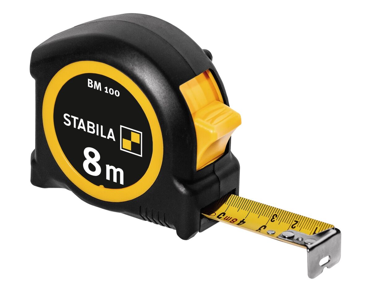 STABILA Taschenbandmaß BM 100 8m metrische Skala