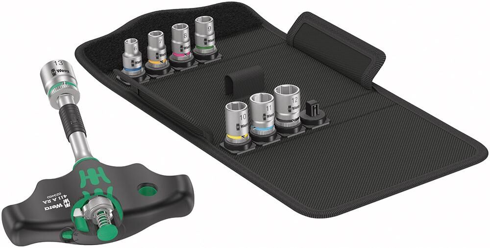 WERA Ratschenset 1/4" Quergriff 9-teilig Kraftform Kompakt 400RA Set2