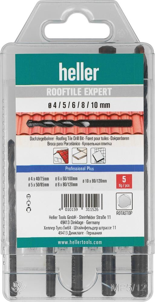 HELLER Dachziegelbohrer Set ROOFTILE EXPERT 5-teilig