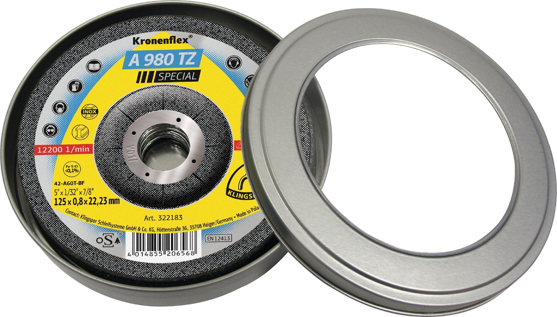 KLINGSPOR A 980 TZ Trennscheiben 115x0,8x22,23mm gekröpft 10er Pack