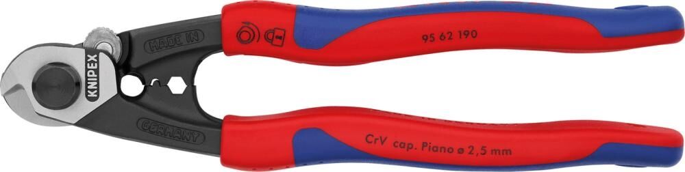 KNIPEX Drahtseilschere 190mm geschmiedet Mehrkomponenten-Hülle 95 62 190