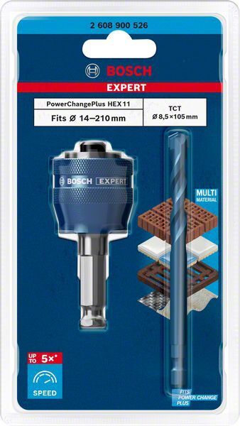 BOSCH PowerChange Plus Adapter Hex 11mm Bohrer 8,5x105mm