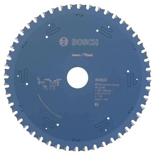 BOSCH Kreissägeblatt Expert for Steel 210x30x2,0/1,6mm 48 Z