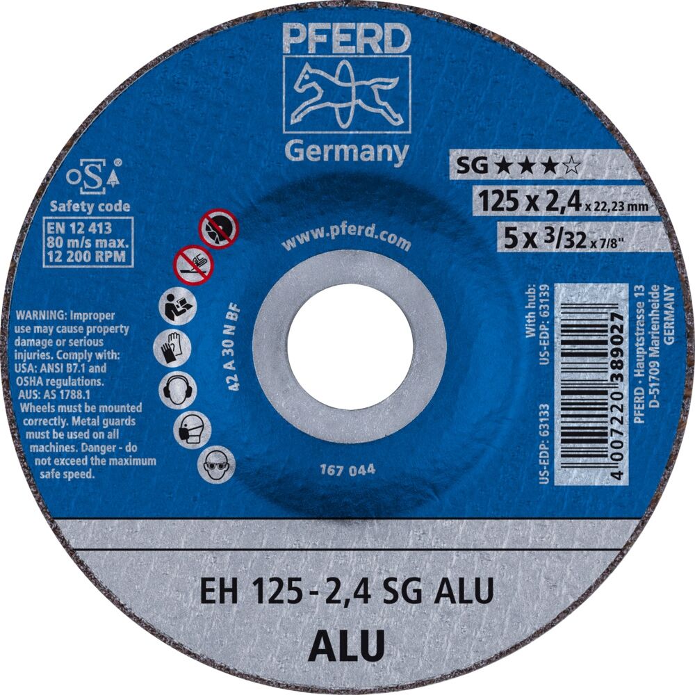 PFERD Trennscheibe SG Alu 125x2,4mm gekröpft A30 N