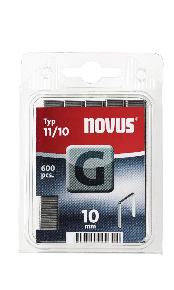 NOVUS Tackerklammern Flachdrahtklammer Typ G 11/10 Klarsichtpack 600 Stück
